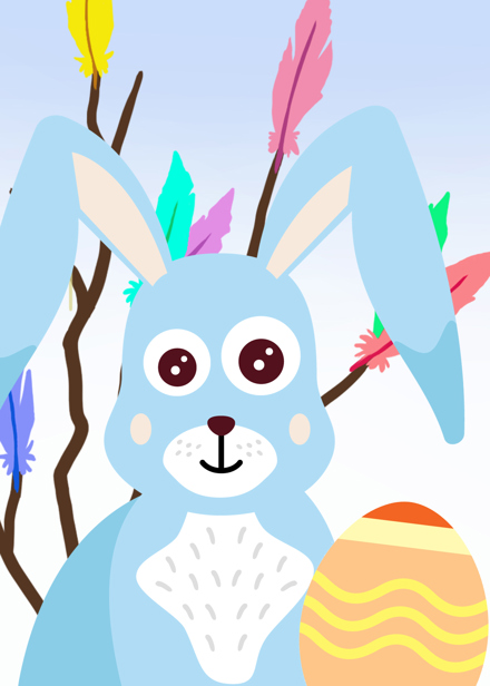 Den sydsamiska haren med påskris och ett påskägg.