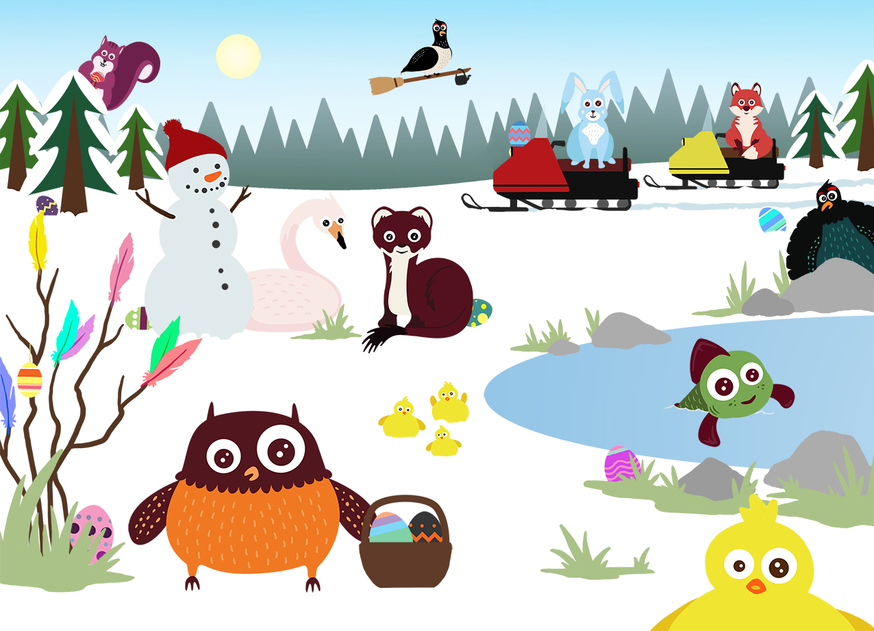 Polarugglor firar påsk.