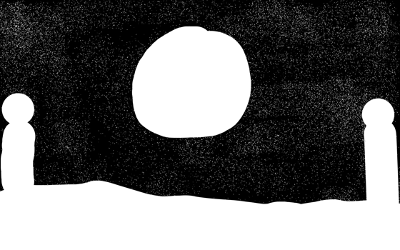 Snö på natten på nordpolen!